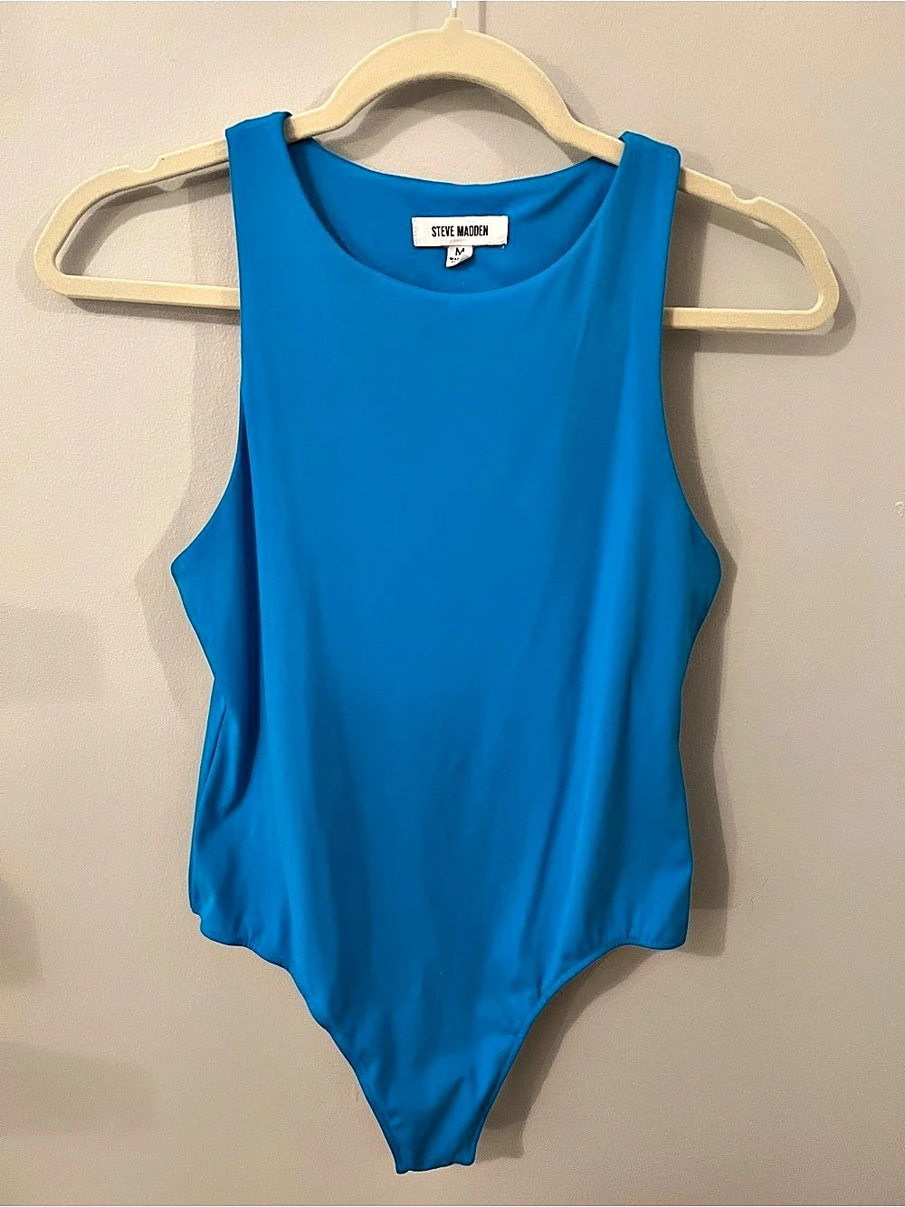 Steve Madden Blue Sleeveless Bodysuit